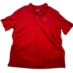 Land's End Mens Polo Shirt XL Red Vintage Short Sleeve TRaditional Fit Casual